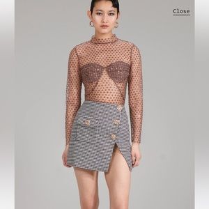 Self-portrait Houndstooth Mini Skirt, NWT, US size 2